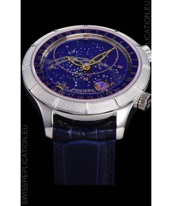 Patek Philippe 6102R Grand Compilations Handwind Swiss Replica Watch - Rugged Bezel Blue Dial