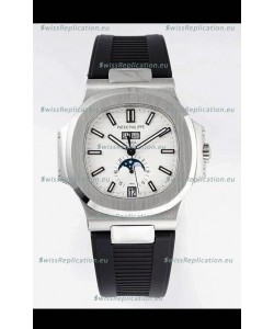 Patek Philippe Nautilus 5726A 1:1 Mirror Swiss Watch White Dial Rubber Strap