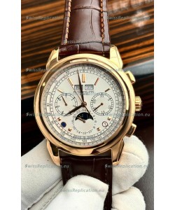 Patek Philippe Grand Complications 5270 Swiss Replica Watch in Rose Gold Casing White Dial