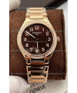 Patek Philippe Twenty-4 Green Dial Rose Gold Casing 1:1 Mirror Replica Watch 36MM
