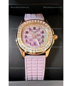 Patek Philippe Super Clone Aquanaut LUCE 5072R Rose Gold Automatic in Pink Dial 35MM