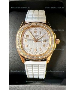 Patek Philippe Superclone Aquanaut 5072R Mossanites Paved Watch in Rose Gold Casing
