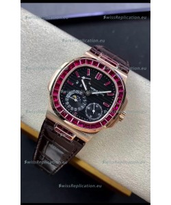 Patek Philippe Nautilus 5724R 1:1 Quality Swiss Replica Watch in Black Dial