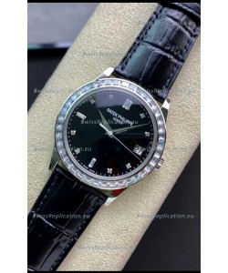 Patek Philippe Calatrava 5298P-012 in Black Dial 1:1 Mirror Replica 904L Steel Swiss Watch