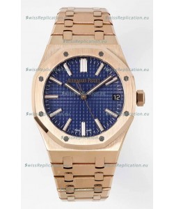 Audemars Piguet Royal Oak 15510 50th Anniversary 41MM Blue Dial Rose Gold 41MM 1:1 Mirror Replica