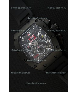 Richard Mille RM011-FM Felipe Massa Black Ceramic Case Watch in Black Strap