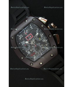Richard Mille RM011-FM Felipe Massa One Piece Ceramic Case Watch in Black Strap