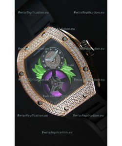 Richard Mille 19-02 Tourbillon Fleur Swiss Replica Watch in Pink Gold 