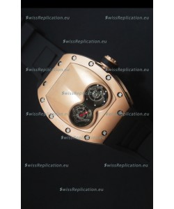Richard Mille RM053 Tourbillon Pablo Mac Donough Pink Gold Case Black Strap Swiss Watch