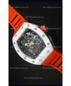 Richard Mille RM055 White Ceramic Case Watch in Black Inner Bezel