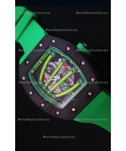 Richard Mille RM059 Yohan Blake Forged Carbon Case Swiss Replica Watch in Green Bezel