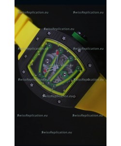 Richard Mille RM059 Yohan Blake Forged Carbon Case Swiss Replica Watch in Yellow Bezel