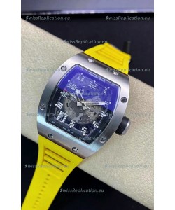 Richard Mille RM010 Stainless Steel Replica Watch in Yellow Strap
