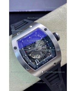 Richard Mille RM010 Stainless Steel Replica Watch in Black Strap - Roman Numerals
