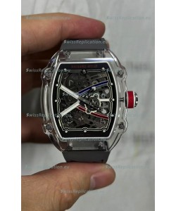 Richard Mille Super Clone RM67-02 Sapphires Casing Watch Grey Rubber Strap