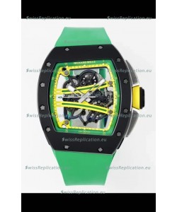 Richard Mille Super Clone RM61-01 Black Ceramic Green Strap Swiss Replica Watch