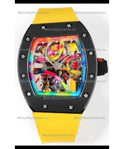 Richard Mille Super Clone RM68-01 Black Ceramic Casing Yellow Strap Tourbillon Swiss Replica
