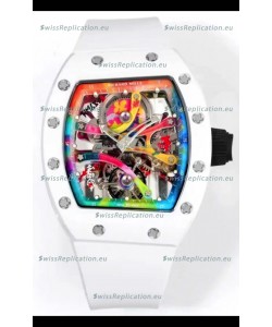 Richard Mille Super Clone RM68-01 White Ceramic Casing White Strap Tourbillon Swiss Replica