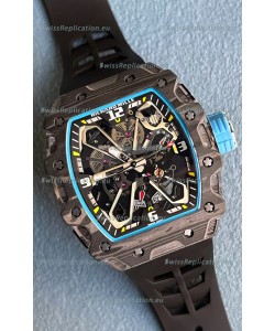 Richard Mille RM35-03 Rafael Nadal Edition Black Carbon Fiber Casing 1:1 Mirror Replica Watch in Black Strap