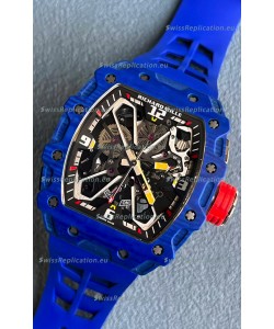 Richard Mille RM35-03 Rafael Nadal Edition Blue Carbon Fiber Casing 1:1 Mirror Replica Watch in Blue Strap