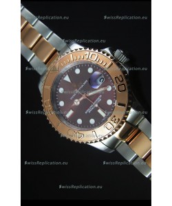 Rolex Yachtmaster Rose Gold Two Tone Grey Dial 1:1 Swiss Replica Watch 