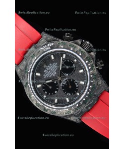 Rolex Daytona DiW Forged Cabon Casing 1:1 Mirror Replica with Red Strap 