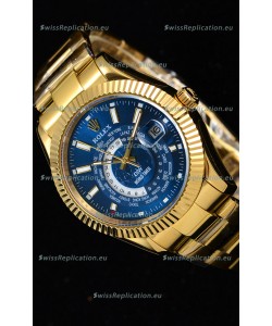 Rolex SkyDweller Swiss Watch in 18K Yellow Gold Case - DIW Edition Blue Dial 
