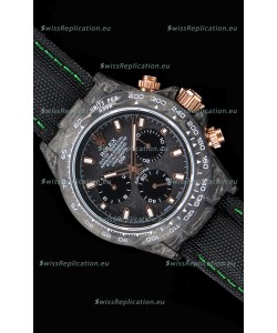 Rolex Daytona DiW Forged Cabon Casing 1:1 Mirror Replica with Nylon Strap 
