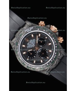 Rolex Daytona DiW Forged Cabon Casing 1:1 Mirror Replica with Black Strap 