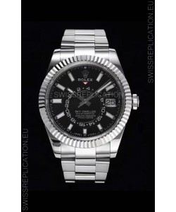 Rolex Sky-Dweller REF# 326934 Black Dial Watch in 904L Steel Case 1:1 Mirror Replica