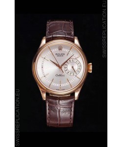 Rolex Cellini Date Ref#50515 Replica 1:1 Mirror Rose Gold 904L Steel Watch White Dial