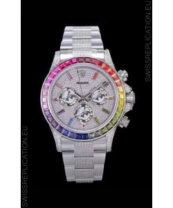 Rolex Daytona ICED OUT 904L Steel Casing Watch Original Cal.4130 Movement - 1:1 Mirror Replica