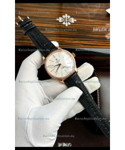 Rolex Cellini Date Ref#50505 Replica 1:1 Mirror Rose Gold Steel White Dial Watch 