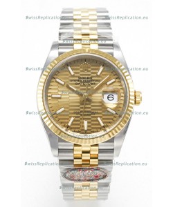 Rolex Super Clone Datejust ETA 3235 Movement 36MM Two Tone Yellow Gold Swiss Fluted Dial