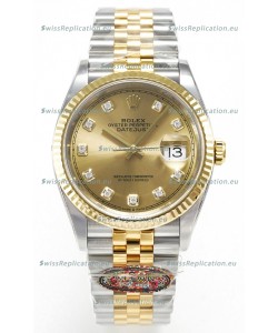 Rolex Super Clone Datejust ETA 3235 Movement 36MM Two Tone Yellow Gold Swiss Gold Dial
