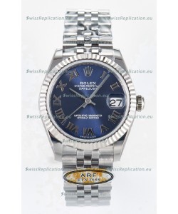 Rolex Super Clone Datejust ETA 2688 Movement 31MM Stainless Steel Blue Roman Dial Watch 