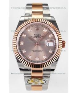 Rolex Super Clone Datejust ETA 3235 Movement 41MM Two Tone Rose Gold Plating Champange Dial Watch