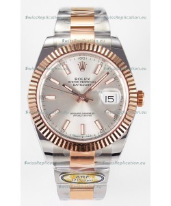 Rolex Super Clone Datejust ETA 3235 Movement 41MM Two Tone Rose Gold Plating Steel Dial Watch
