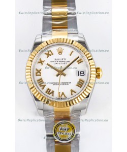 Rolex Super Clone Datejust ETA 2688 Movement 31MM Two Tone Yellow Gold Swiss White Dial