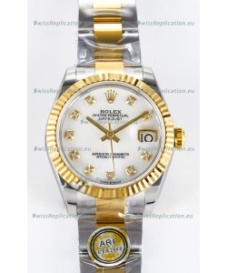 Rolex Super Clone Datejust ETA 2688 Movement 31MM Two Tone Yellow Gold Swiss Pearl Dial