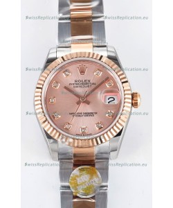 Rolex Super Clone Datejust ETA 2688 Movement 31MM Two Tone Rose Gold Casing and Dial 