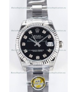 Rolex Super Clone Datejust ETA 2688 Movement 31MM Stainless Steel Black Dial Watch 