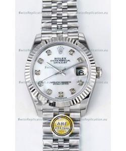 Rolex Super Clone Datejust ETA 2688 Movement 31MM Stainless Steel Pearl Dial Watch 