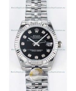 Rolex Super Clone Datejust ETA 2688 Movement 31MM Stainless Steel Black Dial Watch 
