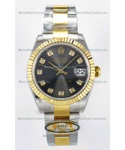 Rolex Super Clone Datejust ETA 2688 Movement 31MM Two Tone Yellow Gold Grey Dial