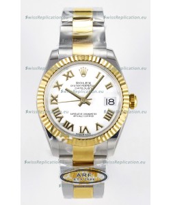Rolex Super Clone Datejust ETA 2688 Movement 31MM Two Tone Yellow Gold Watch White Dial