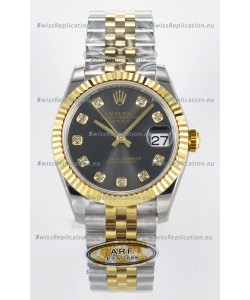 Rolex Super Clone Datejust ETA 2688 Movement 31MM Two Tone Yellow Gold Swiss Grey Dial