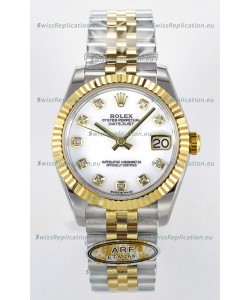 Rolex Super Clone Datejust ETA 2688 Movement 31MM Two Tone Yellow Gold Swiss White Dial