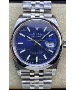 Rolex Datejust 126200-0006 36MM Swiss 1:1 Mirror Swiss Replica in 904L Steel in Blue Dial