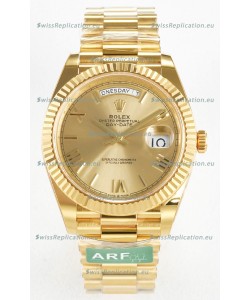 Rolex Day Date Super Clone 18K Yellow Gold Watch 40MM - Gold Dial 1:1 Mirror Quality